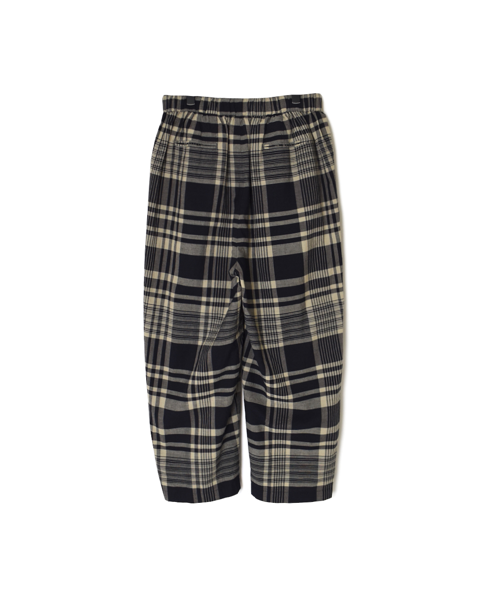 INMDS25735(パンツ) HANDWOVEN HEAVY COTTON CHECK 2TUCK TAPERED EASY PANTS