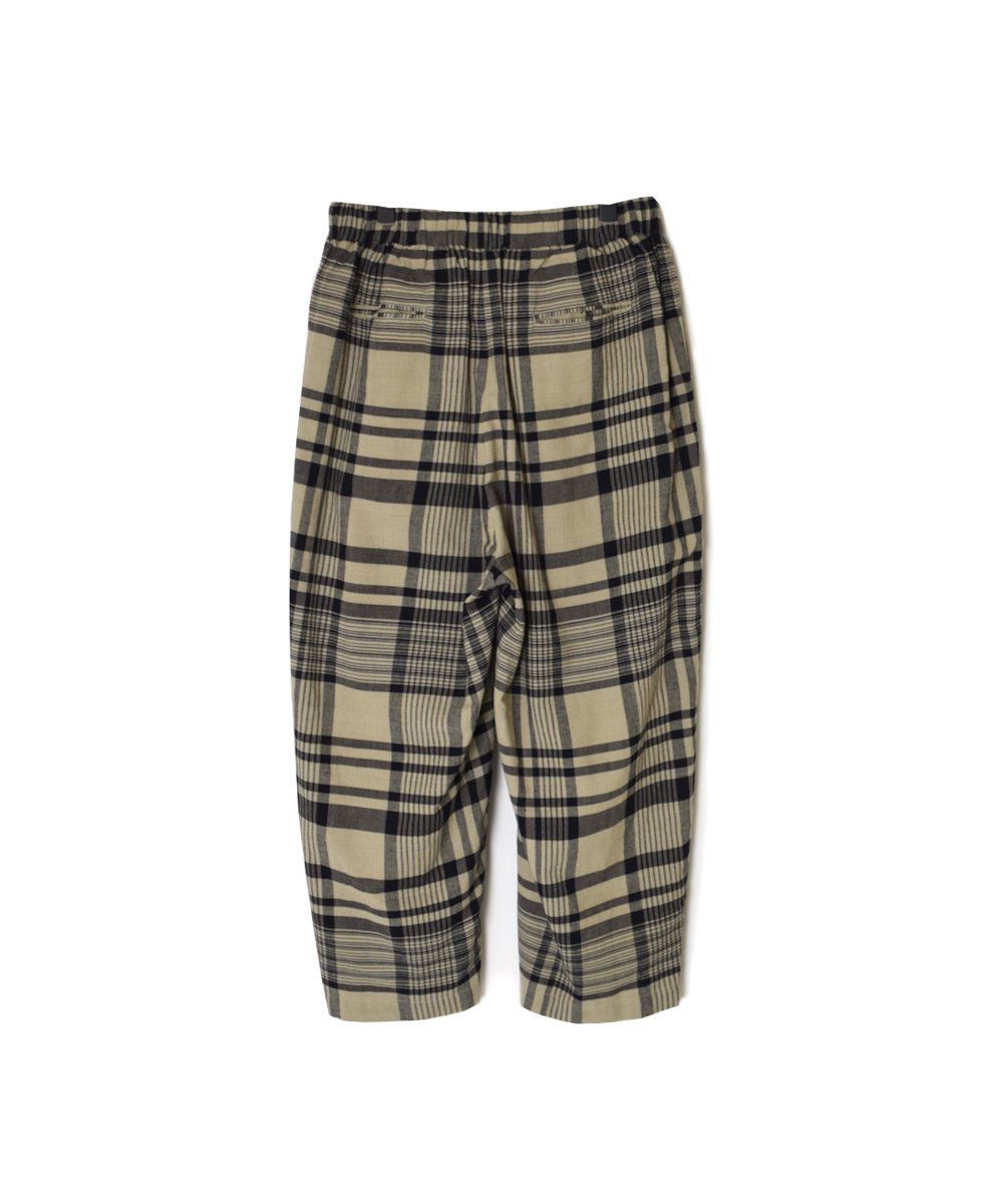 INMDS25735(パンツ) HANDWOVEN HEAVY COTTON CHECK 2TUCK TAPERED EASY PANTS