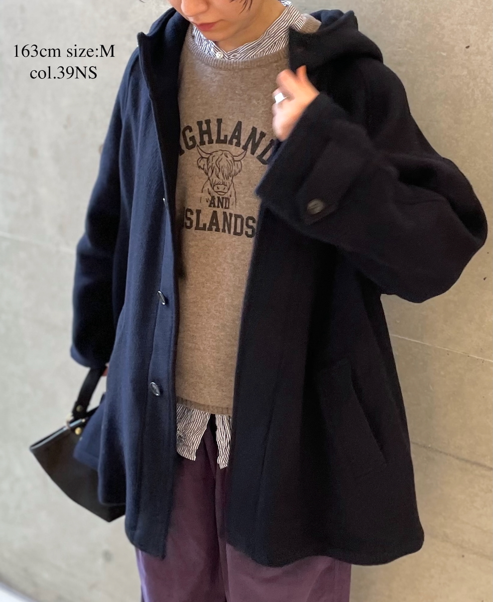 NVL2582SW(シャツ) YARN DYED COTTON STRIPE (WRINKLE) BANDED COLLAR L/SL OVERSIZED SHIRT