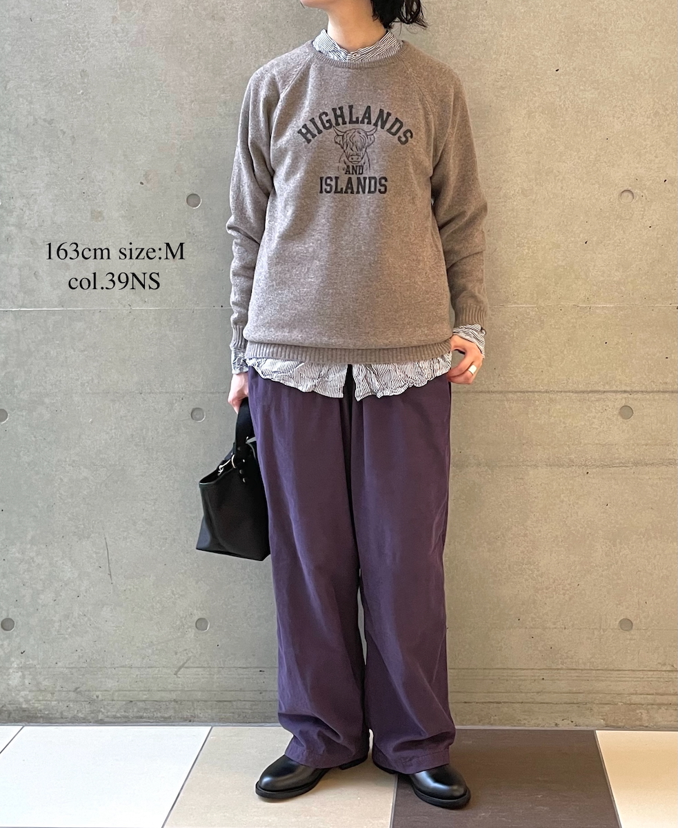 NVL2582SW(シャツ) YARN DYED COTTON STRIPE (WRINKLE) BANDED COLLAR L/SL OVERSIZED SHIRT