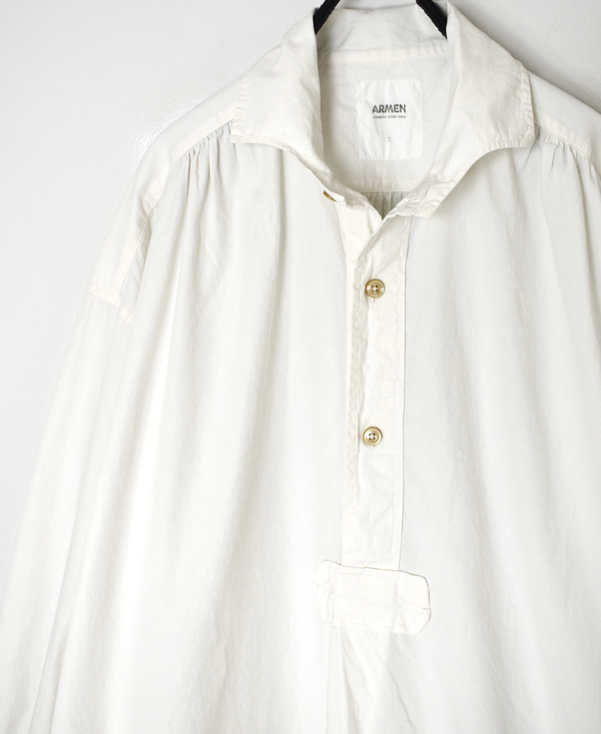 INAM2555PD(ワンピース) 40s POPLIN OVER DYE WORK GATHERED SHIRT DRESS