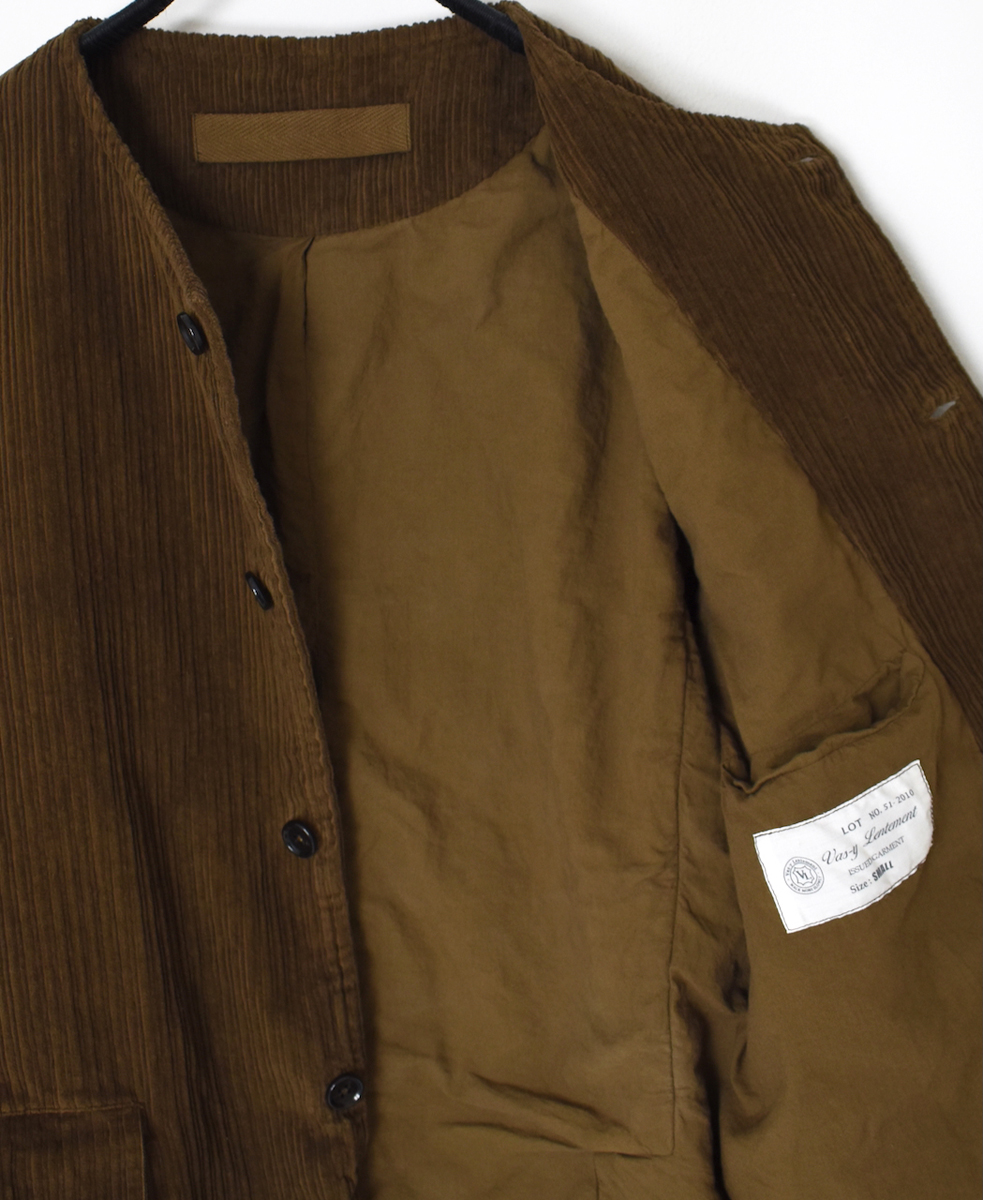 NVL2561D(ジャケット)WIDE&NARROW WALE CORDUROY(OVERDYE) 60'S ORGANIC CAMBRIC SIDE VENTS NO COLLAR JACKET