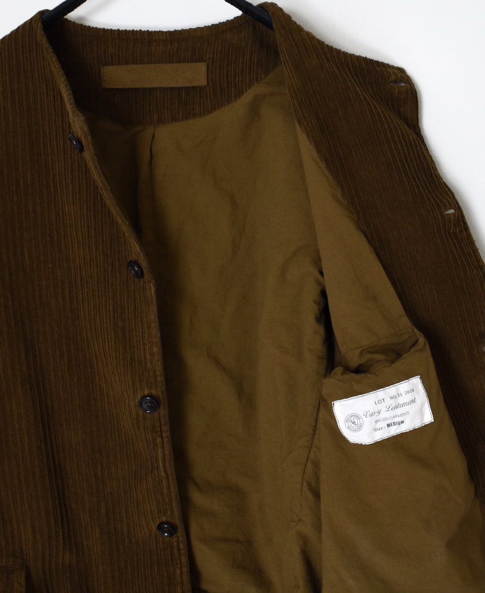 NVL2563D(コート)WIDE&NARROW WALE CORDUROY(OVERDYE) 60'S ORGANIC CAMBRIC CENTER VENT NO COLLAR COAT