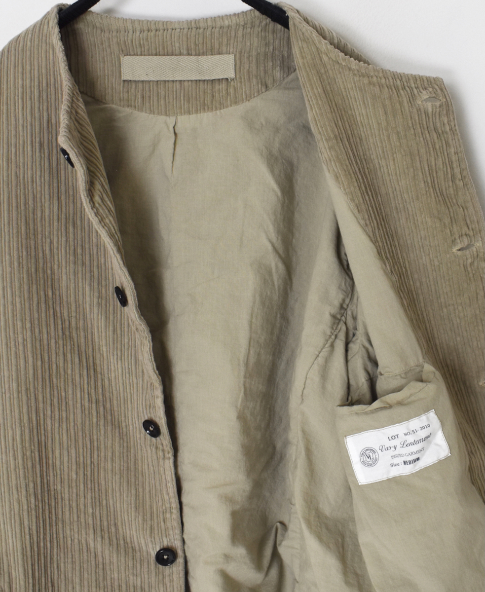NVL2563D(コート)WIDE&NARROW WALE CORDUROY(OVERDYE) 60'S ORGANIC CAMBRIC CENTER VENT NO COLLAR COAT