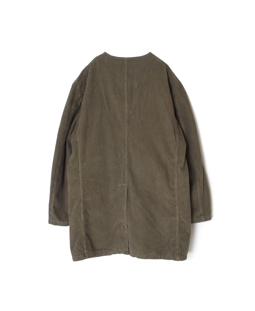 NVL2563D(コート)WIDE&NARROW WALE CORDUROY(OVERDYE) 60'S ORGANIC CAMBRIC CENTER VENT NO COLLAR COAT