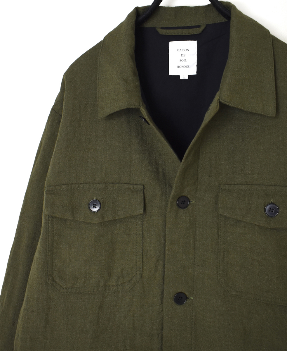 IMDSH2571(ジャケット) BOILED WOOL / LINEN PLAIN WORK JACKET