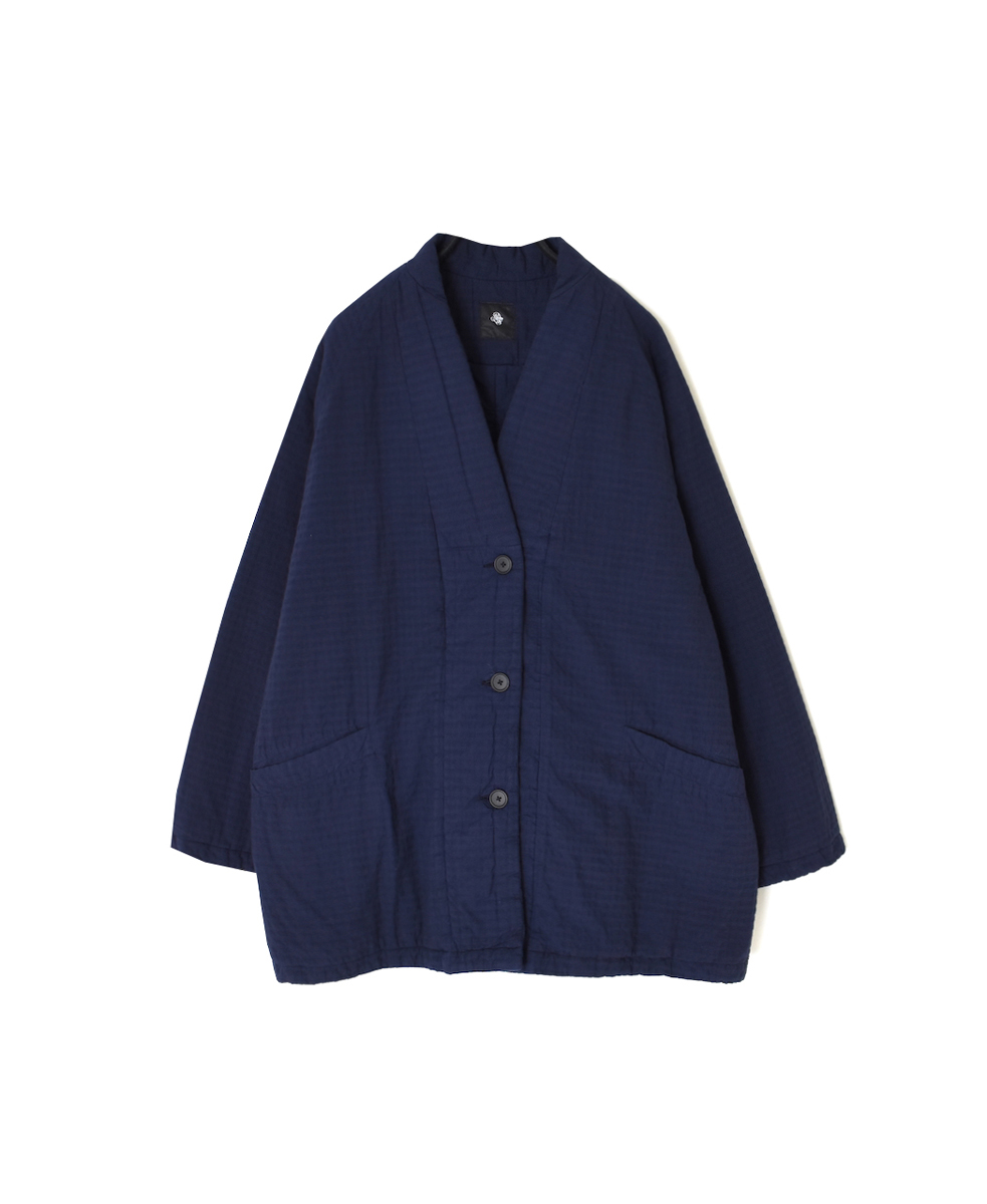 NMDS25562D(ジャケット) PADDED ORGANIC COTTON CHECK (OVER DYE) V-COLLAR JACKET
