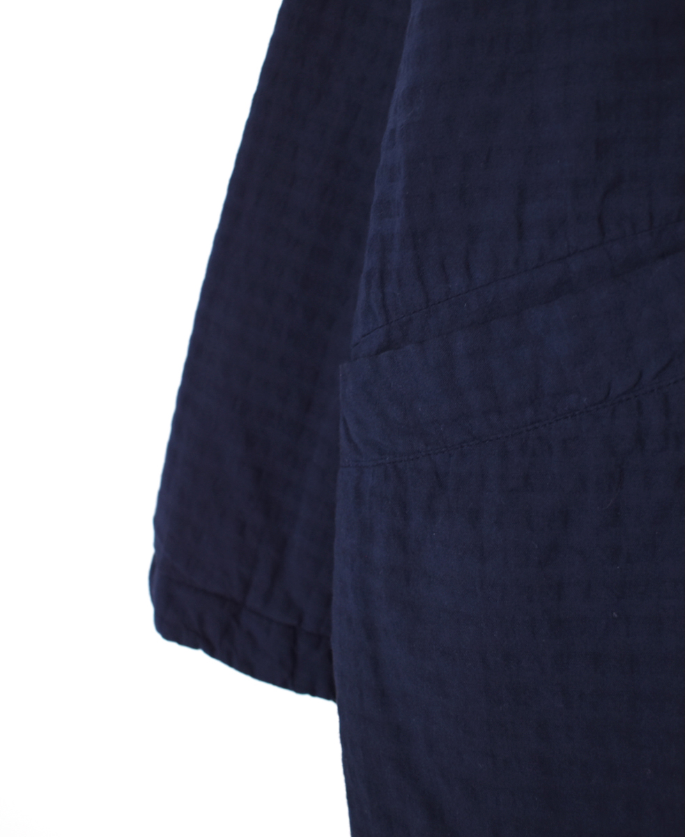 NMDS25562D(ジャケット) PADDED ORGANIC COTTON CHECK (OVER DYE) V-COLLAR JACKET