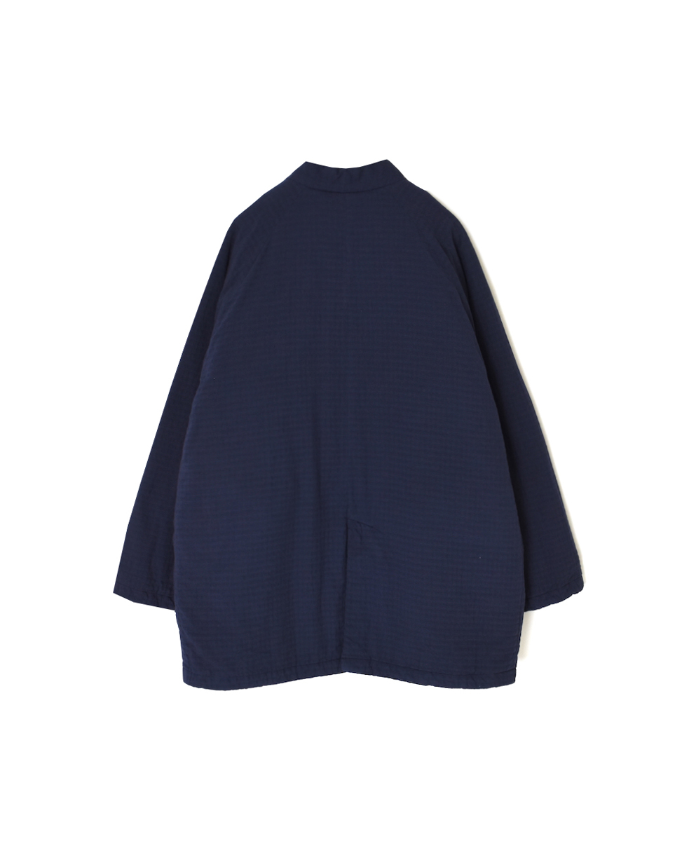 NMDS25562D(ジャケット) PADDED ORGANIC COTTON CHECK (OVER DYE) V-COLLAR JACKET