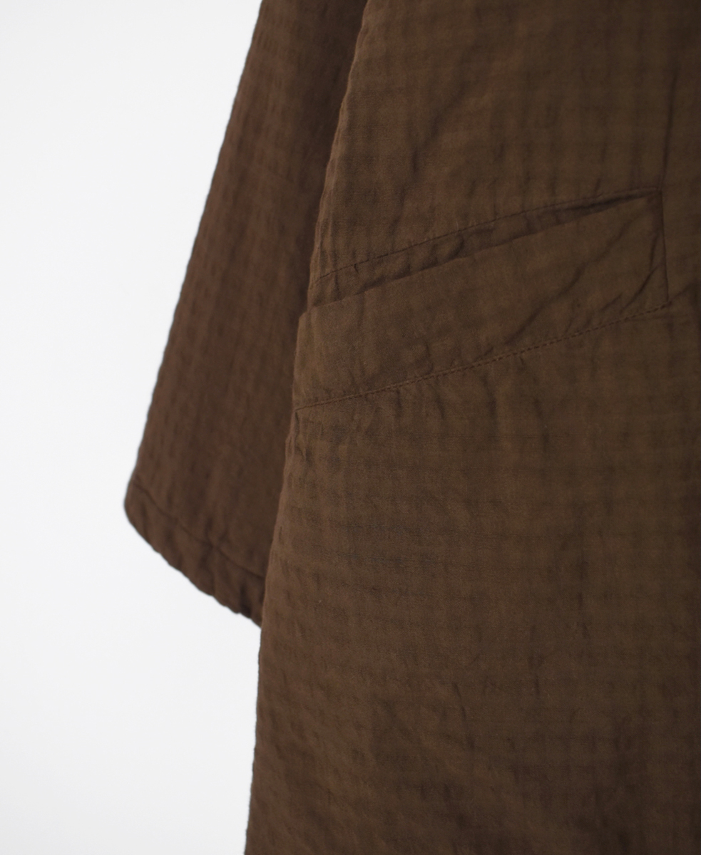 NMDS25562D(ジャケット) PADDED ORGANIC COTTON CHECK (OVER DYE) V-COLLAR JACKET