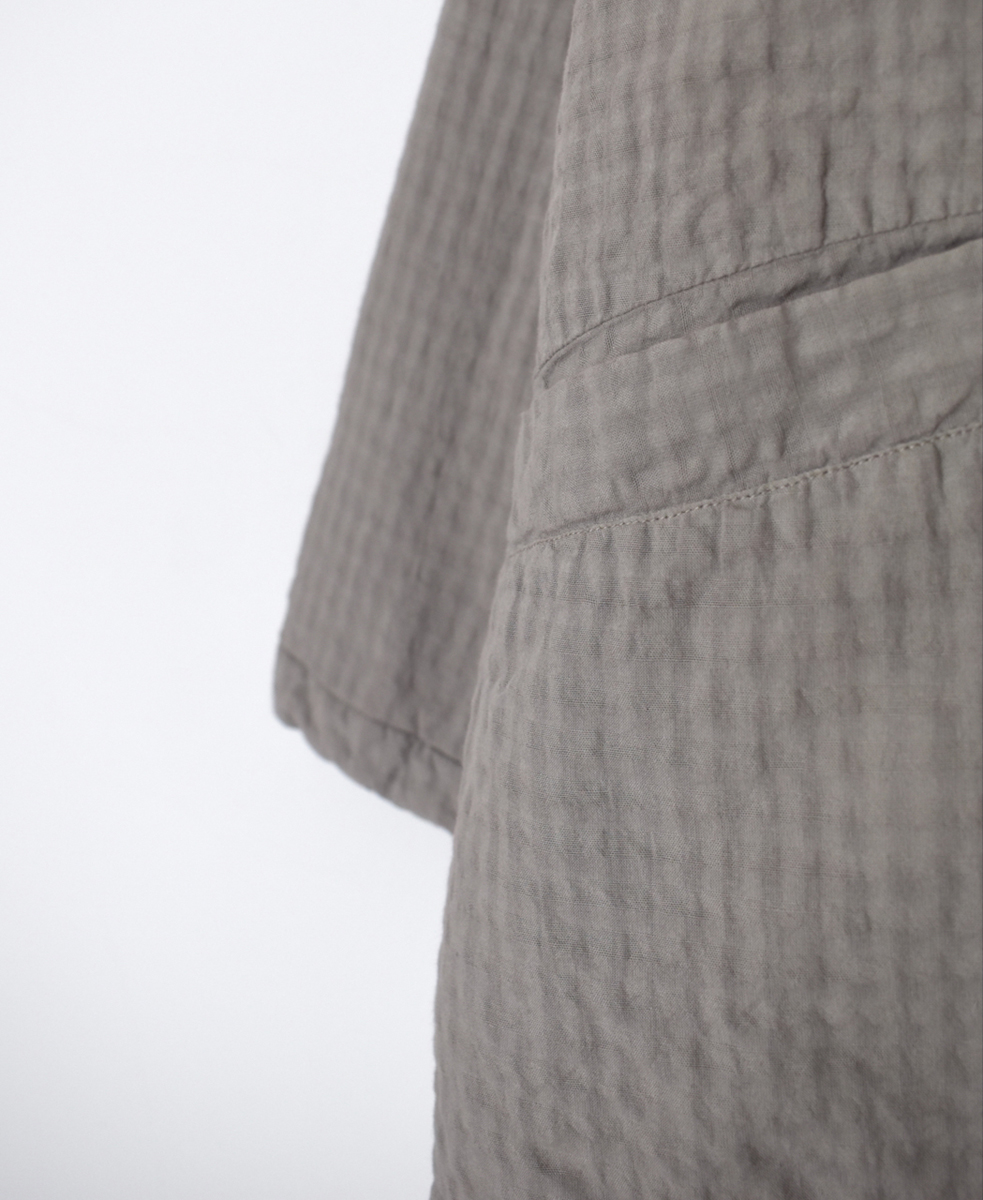 NMDS25562D(ジャケット) PADDED ORGANIC COTTON CHECK (OVER DYE) V-COLLAR JACKET