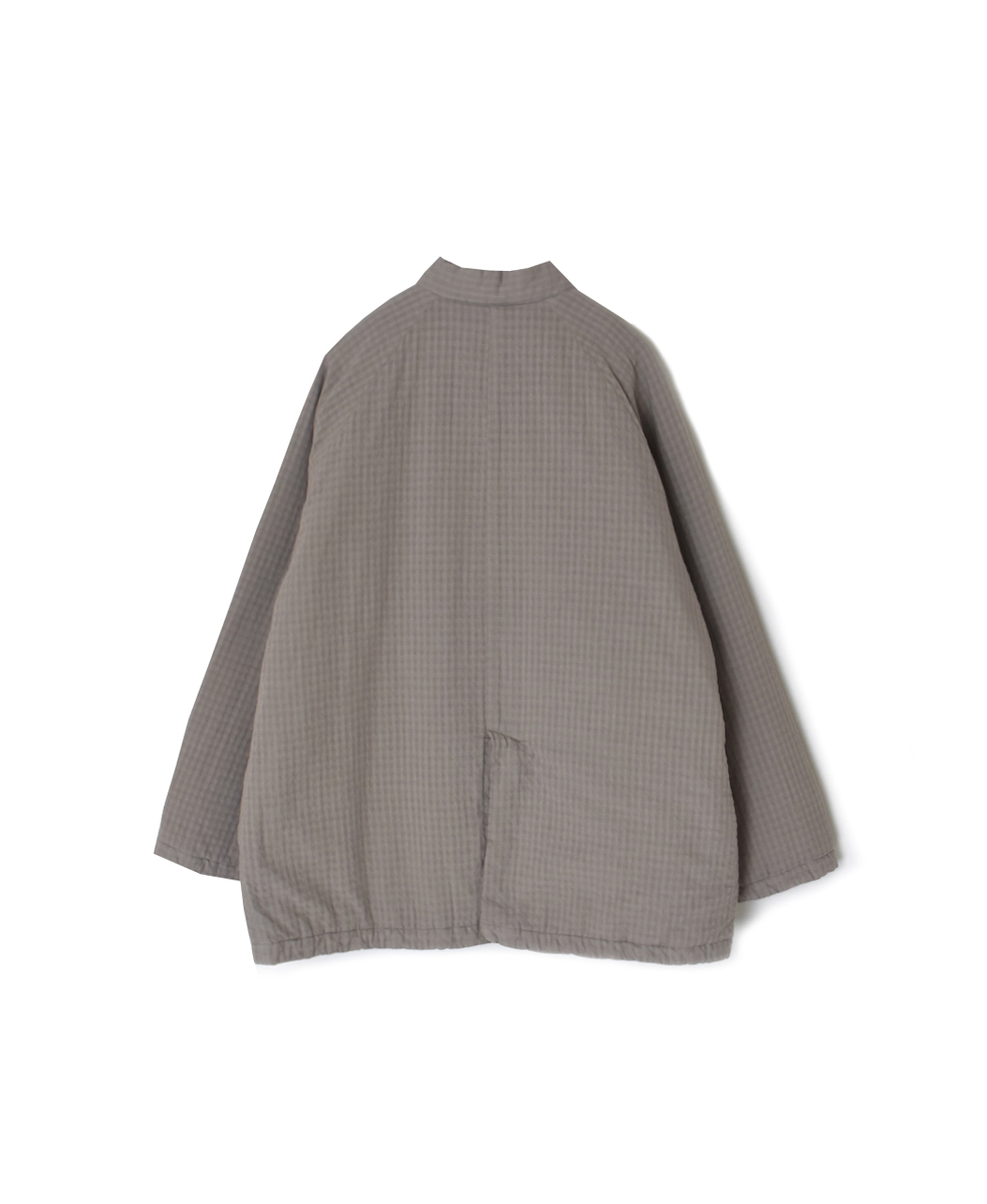 NMDS25562D(ジャケット) PADDED ORGANIC COTTON CHECK (OVER DYE) V-COLLAR JACKET