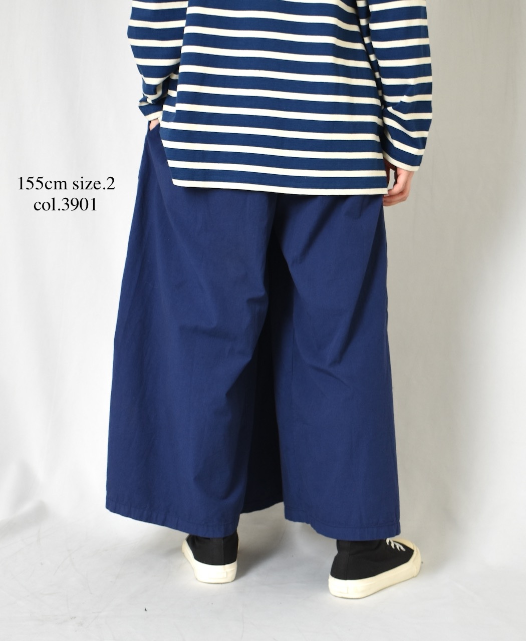 INAM2556PD(キュロット) 40s POPLIN OVER DYE WRAP CULOTTES WITH SEAM POCKET