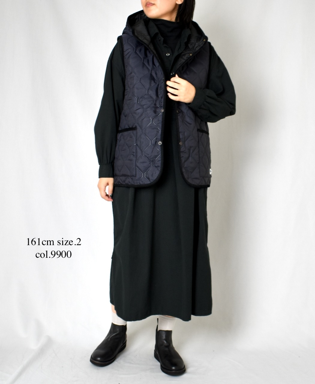 INAM2555PD(ワンピース) 40s POPLIN OVER DYE WORK GATHERED SHIRT DRESS