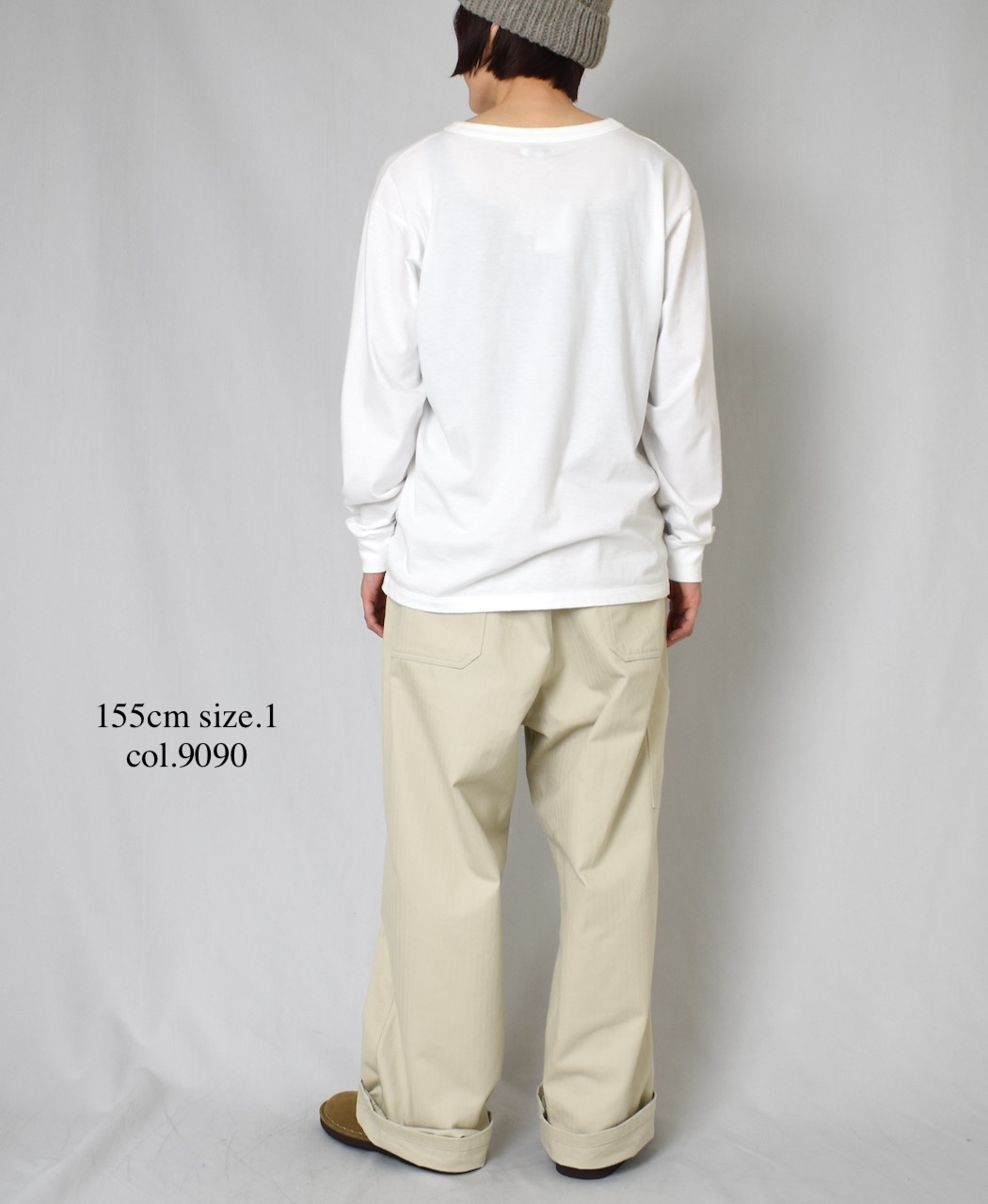NFA2351P46(Tシャツ) "JE PARLE"COTTON JERSEY CREW NECK OVERSIZE L/SL T-SHIRT WITH CUFF