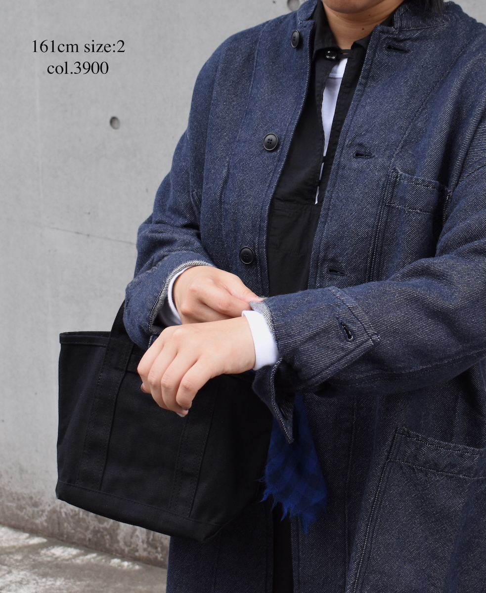 ISNAM2572(ジャケット) WOOL COTTON TWILL BANDED COLLAR LONG JACKET