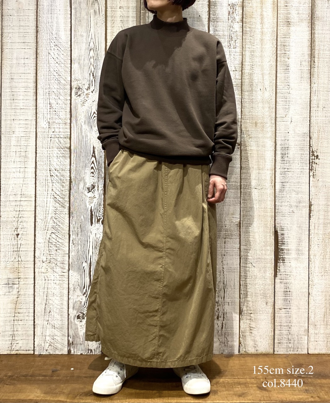 INAM2556PD(キュロット) 40s POPLIN OVER DYE WRAP CULOTTES WITH SEAM POCKET