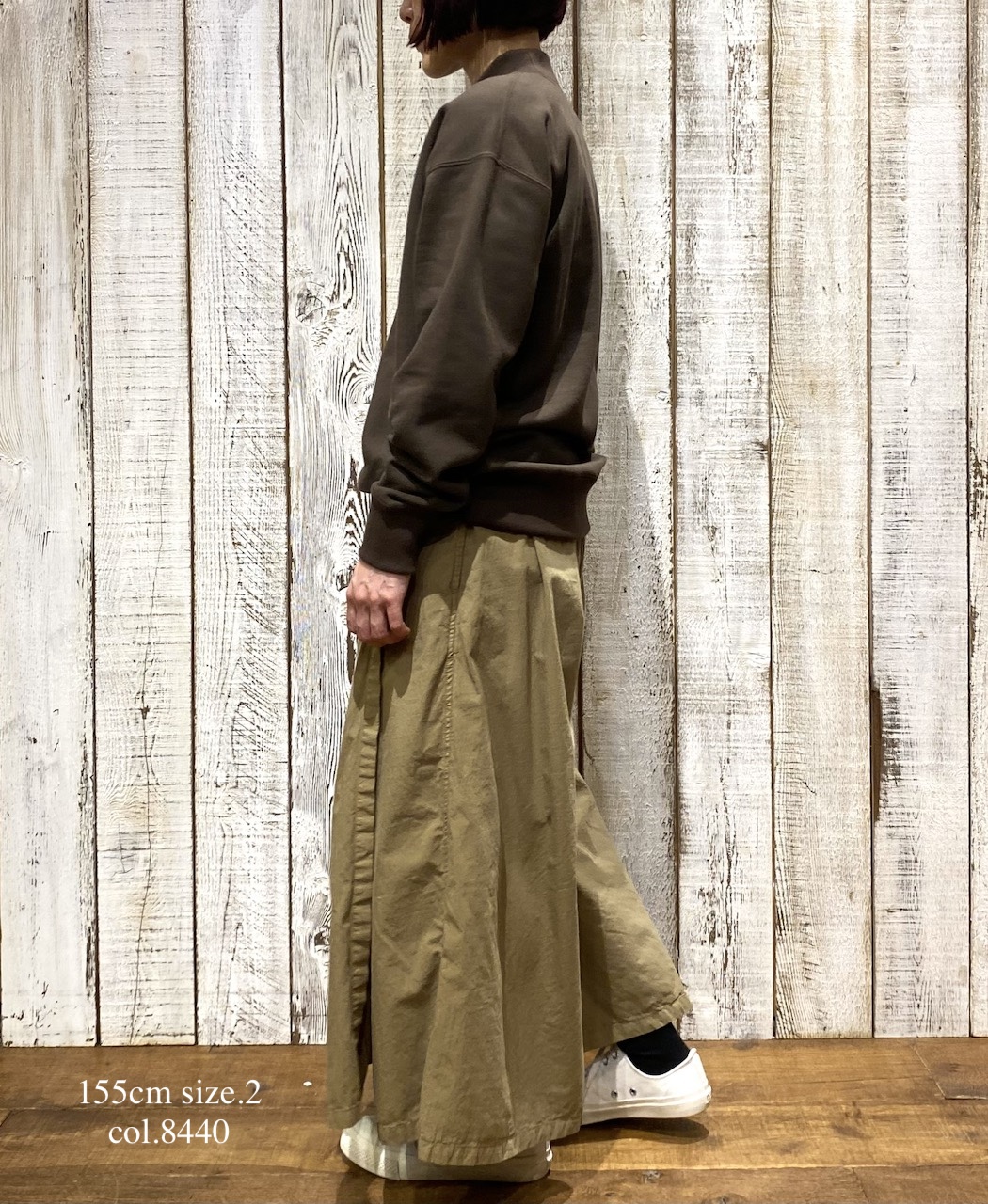 INAM2556PD(キュロット) 40s POPLIN OVER DYE WRAP CULOTTES WITH SEAM POCKET