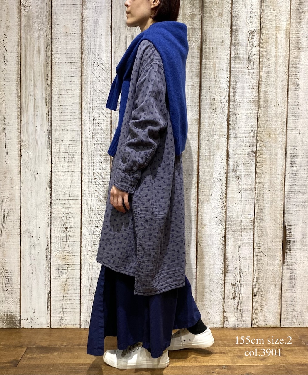 INAM2556PD(キュロット) 40s POPLIN OVER DYE WRAP CULOTTES WITH SEAM POCKET