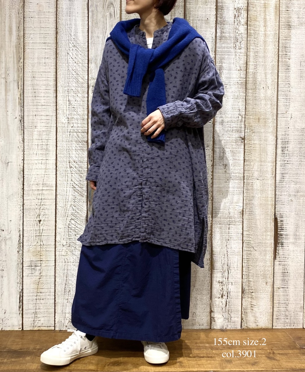 INAM2556PD(キュロット) 40s POPLIN OVER DYE WRAP CULOTTES WITH SEAM POCKET