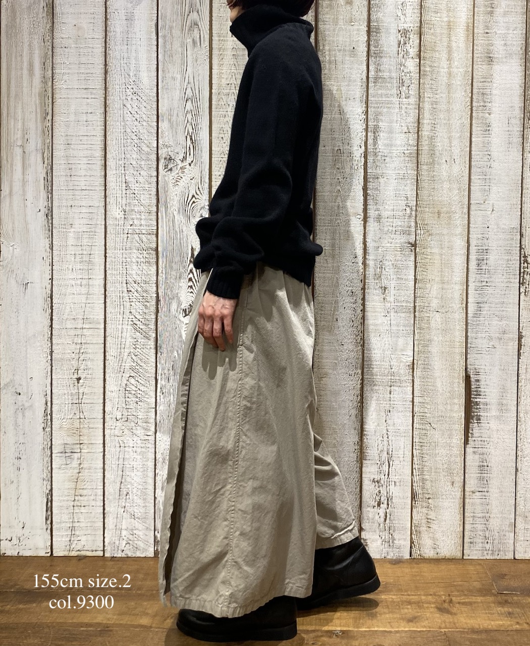 INAM2556PD(キュロット) 40s POPLIN OVER DYE WRAP CULOTTES WITH SEAM POCKET