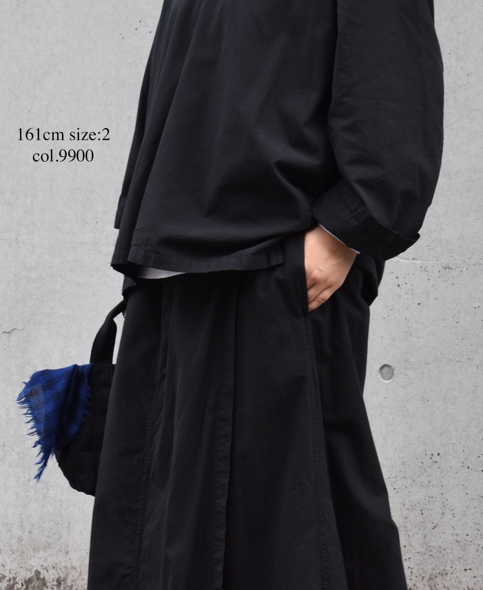 INAM2556PD(キュロット) 40s POPLIN OVER DYE WRAP CULOTTES WITH SEAM POCKET