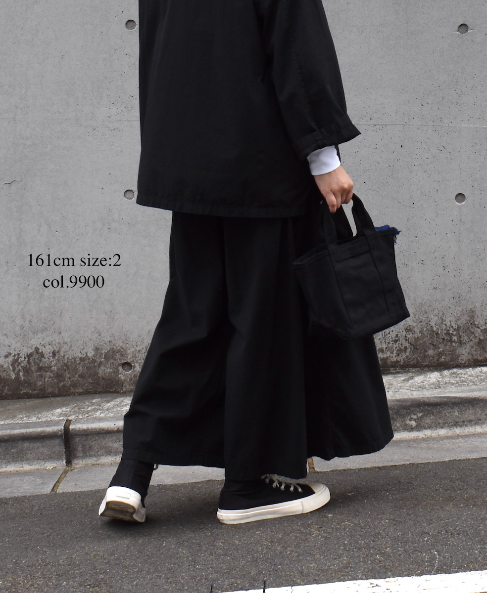 INAM2556PD(キュロット) 40s POPLIN OVER DYE WRAP CULOTTES WITH SEAM POCKET
