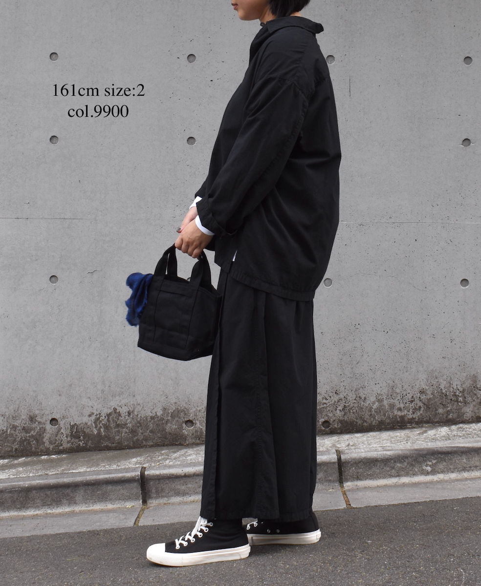 INAM2556PD(キュロット) 40s POPLIN OVER DYE WRAP CULOTTES WITH SEAM POCKET
