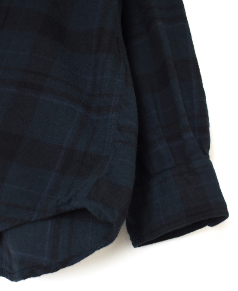 NVL2571D(シャツ) COTTON FLANNEL CHECK OVERDYE REGULAR COLLAR L/SL OVERSIZED SHIRT