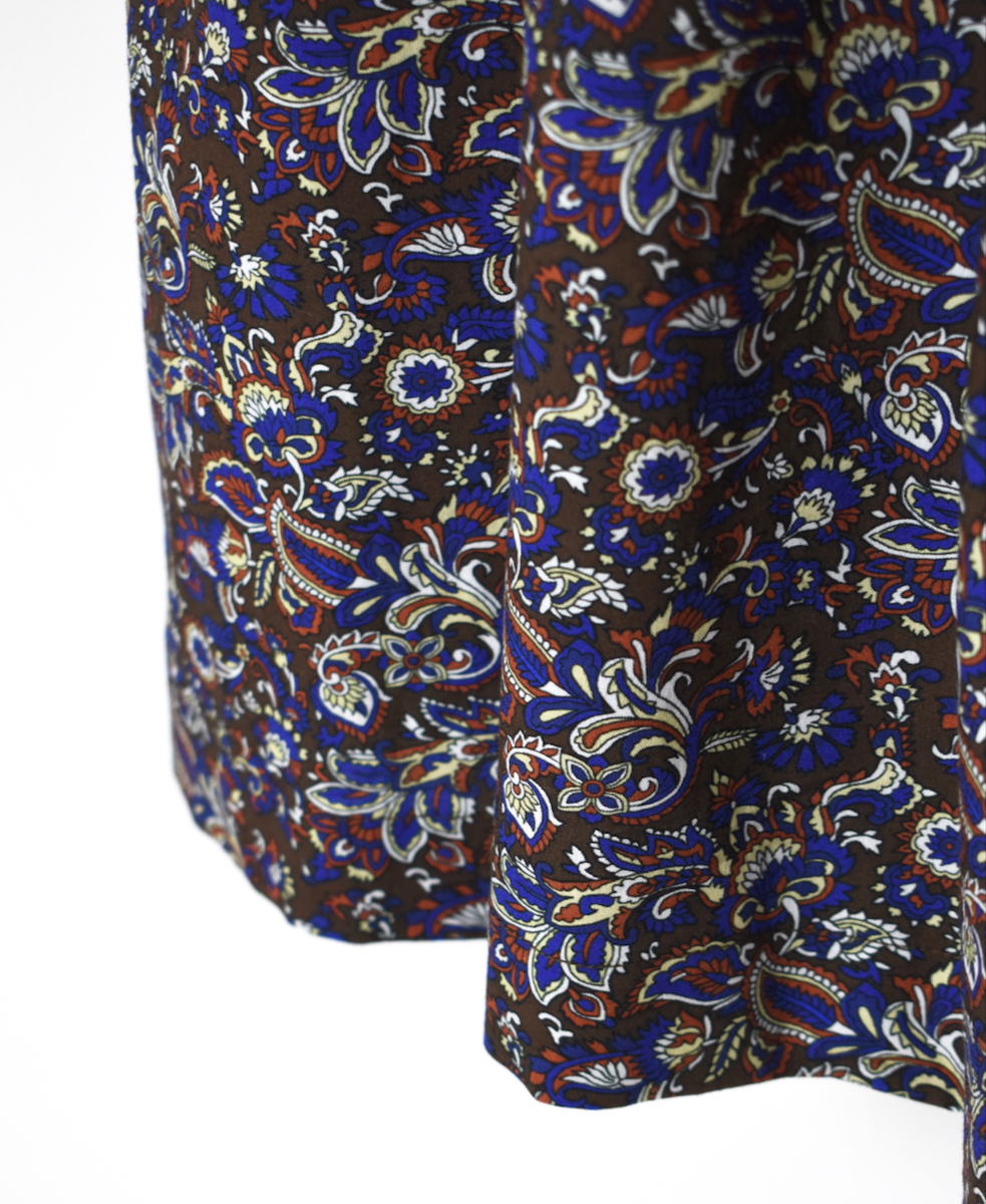 NSL25552(ワンピース) 40s POPLIN MEDIUM FLOWER PRINT BANDED COLLAR DRESS