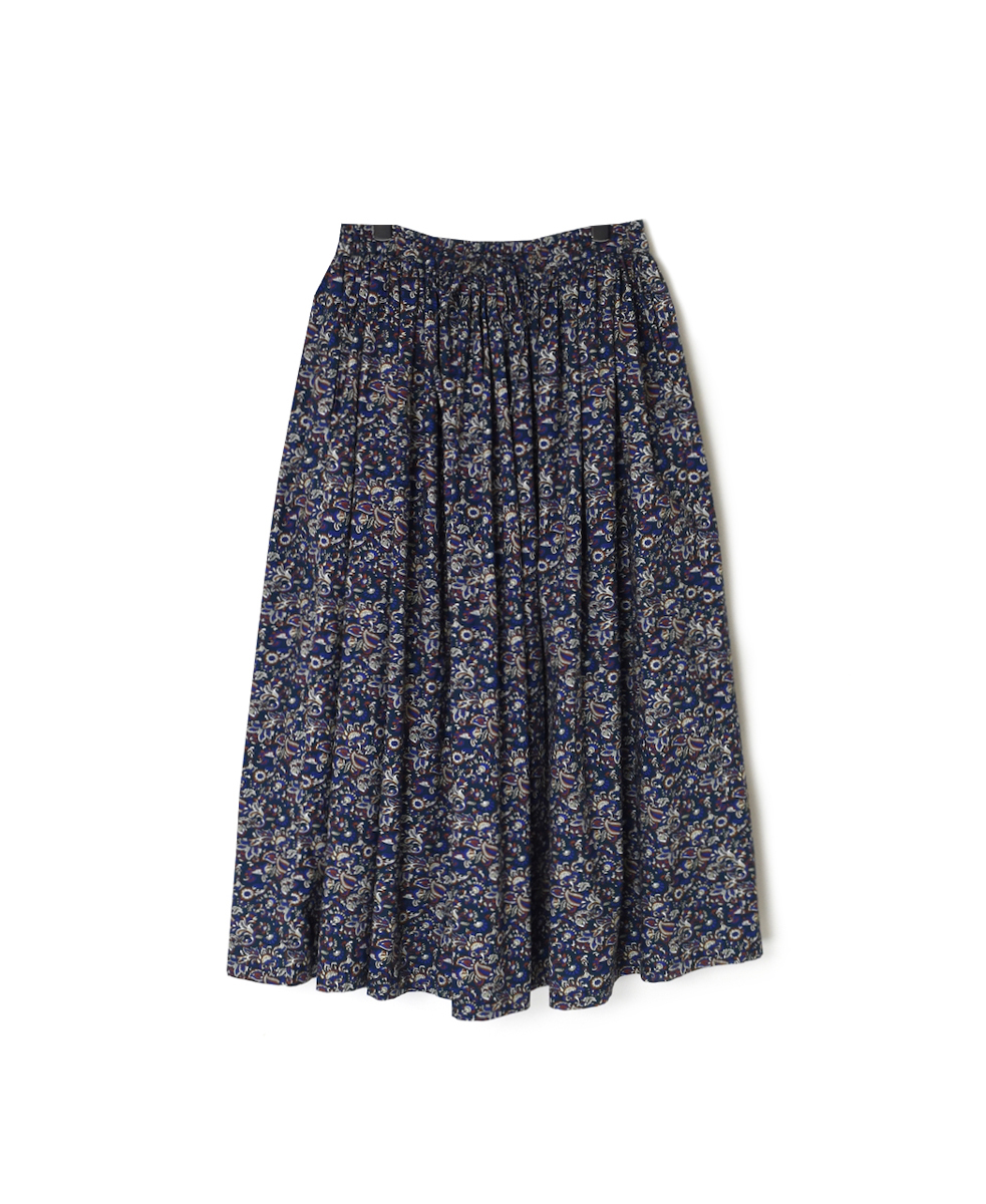 NSL25554(スカート) 40s POPLIN MEDIUM FLOWER PRINT GATHERED SKIRT