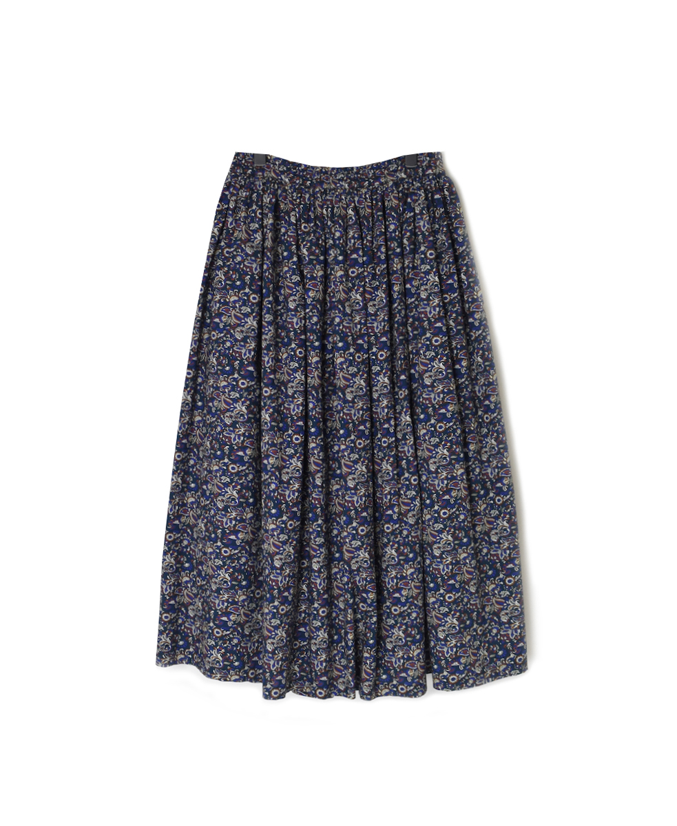 NSL25554(スカート) 40s POPLIN MEDIUM FLOWER PRINT GATHERED SKIRT