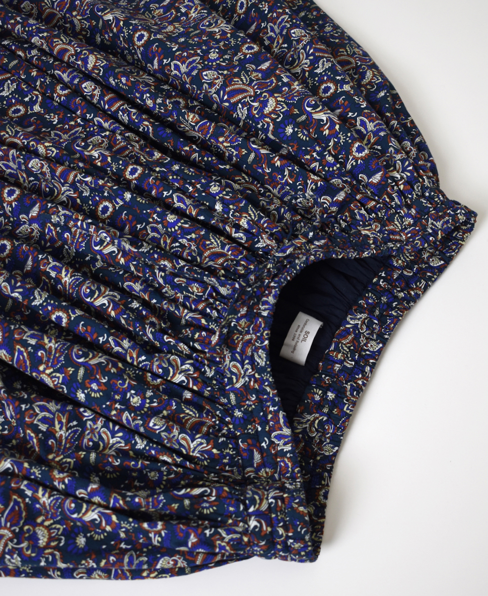 NSL25554(スカート) 40s POPLIN MEDIUM FLOWER PRINT GATHERED SKIRT
