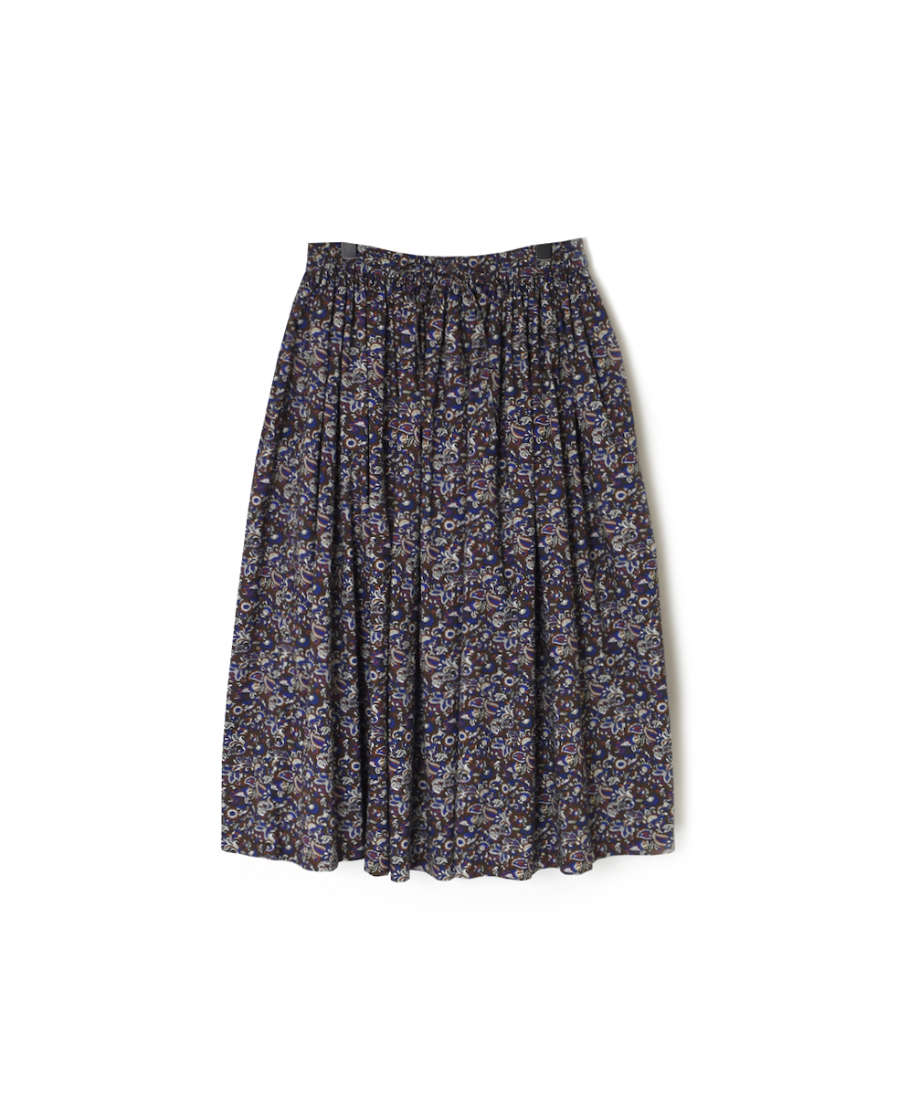 NSL25554(スカート) 40s POPLIN MEDIUM FLOWER PRINT GATHERED SKIRT