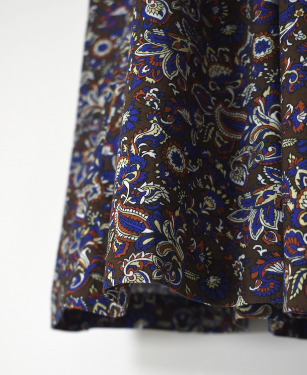 NSL25554(スカート) 40s POPLIN MEDIUM FLOWER PRINT GATHERED SKIRT