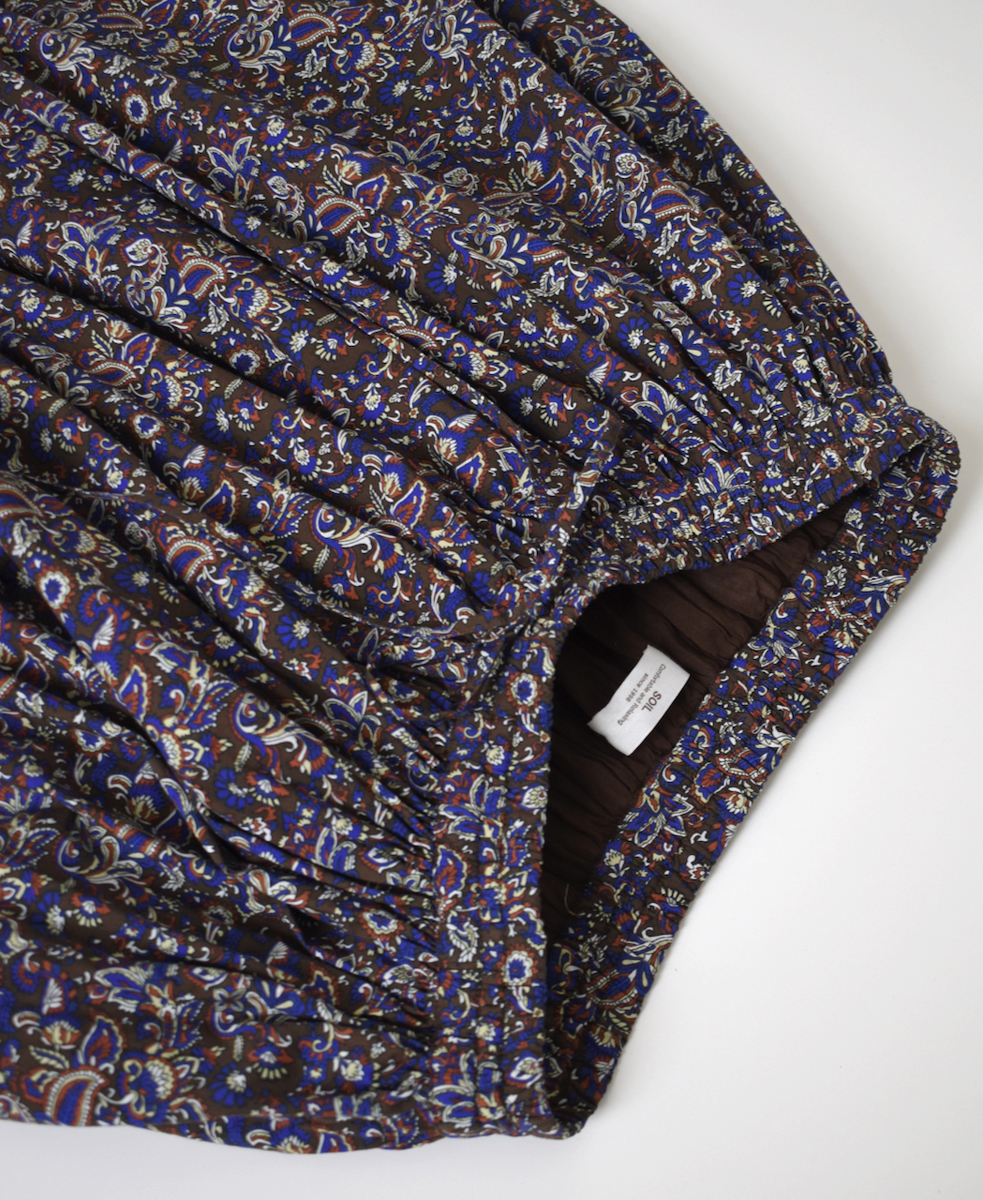 NSL25554(スカート) 40s POPLIN MEDIUM FLOWER PRINT GATHERED SKIRT