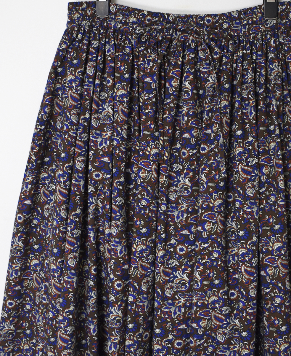 NSL25554(スカート) 40s POPLIN MEDIUM FLOWER PRINT GATHERED SKIRT