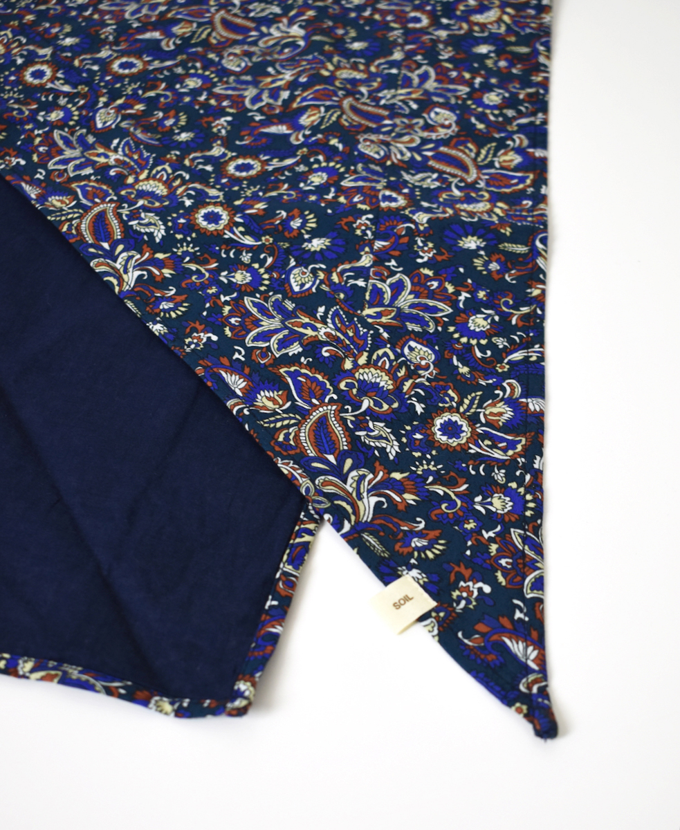 NSL25557(ストール) 40s POPLIN MEDIUM FLOWER PRINT TRIANGLE STOLE