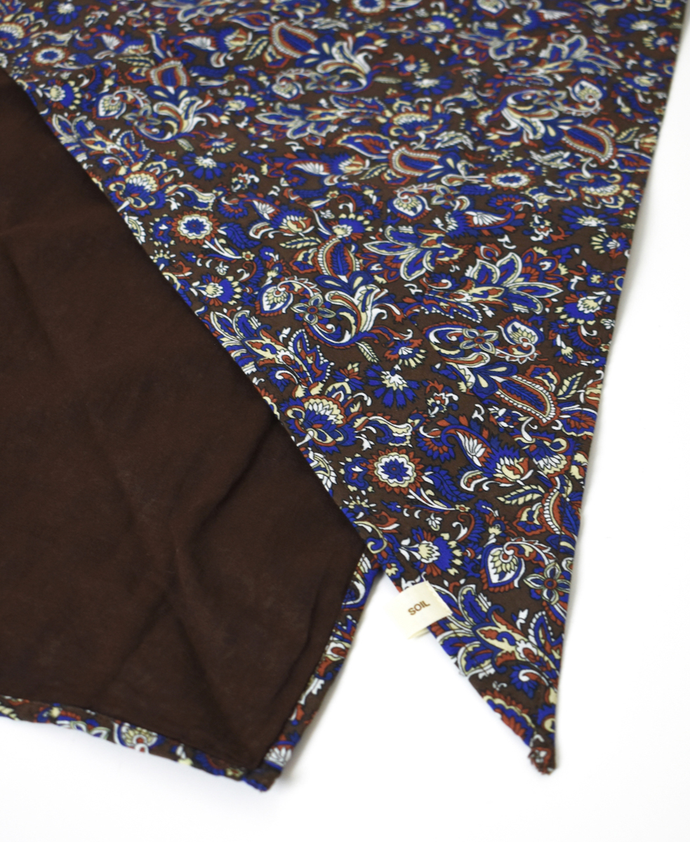 NSL25557(ストール) 40s POPLIN MEDIUM FLOWER PRINT TRIANGLE STOLE