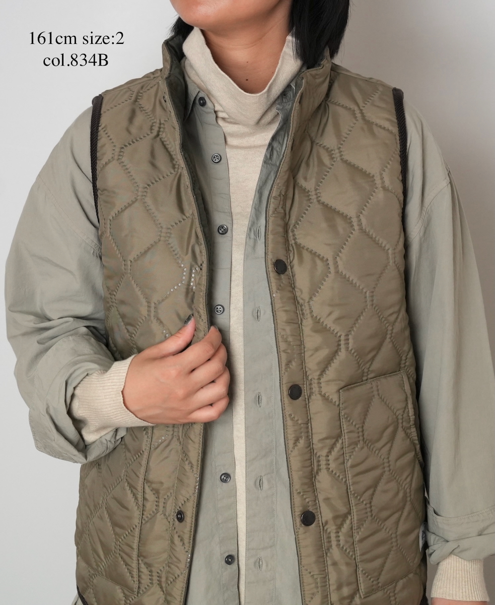 NAM9984PP (ベスト) POLY×POLY HEAT QUILT STAND COLLAR VEST