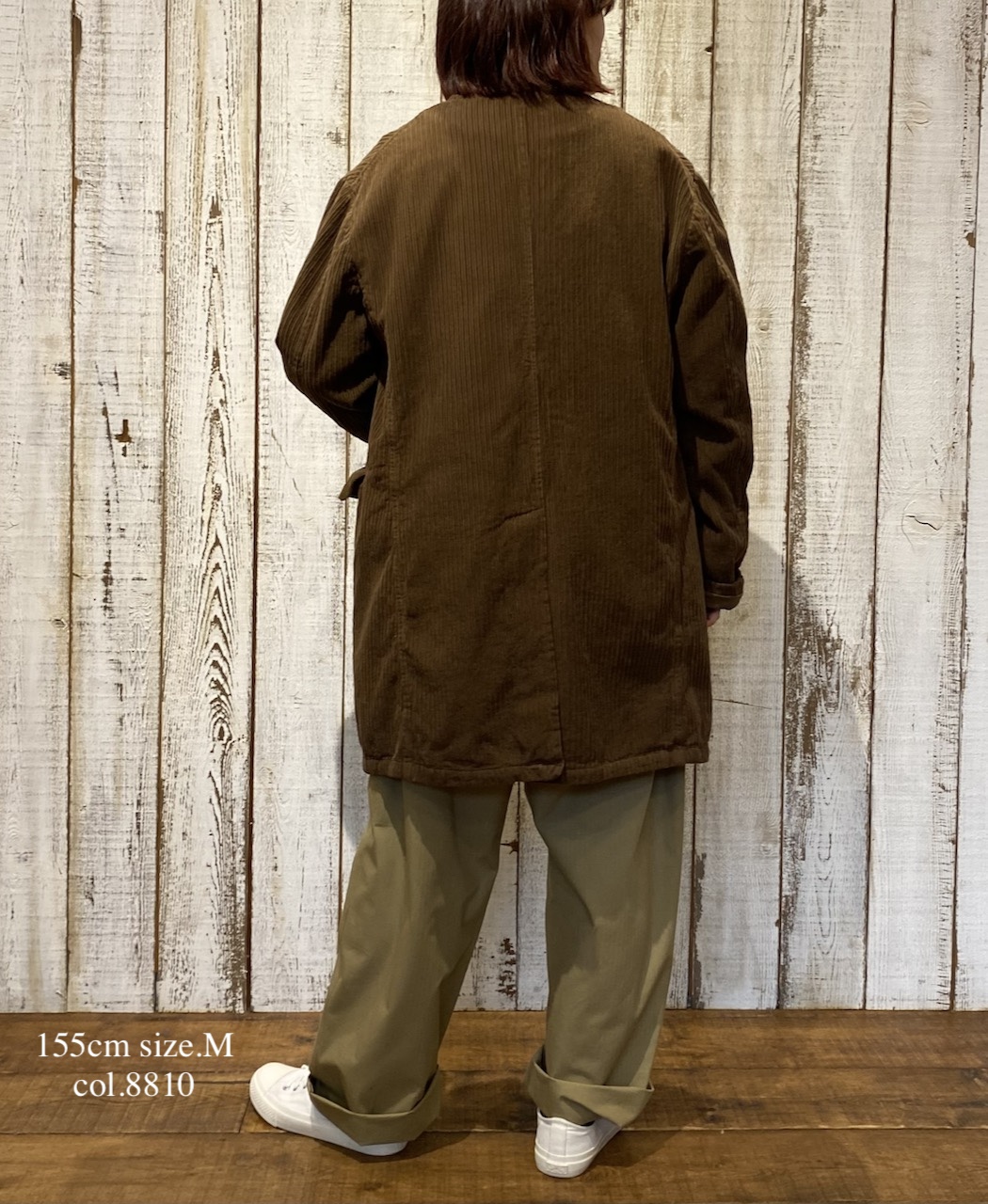 NVL2563D(コート)WIDE&NARROW WALE CORDUROY(OVERDYE) 60'S ORGANIC CAMBRIC CENTER VENT NO COLLAR COAT