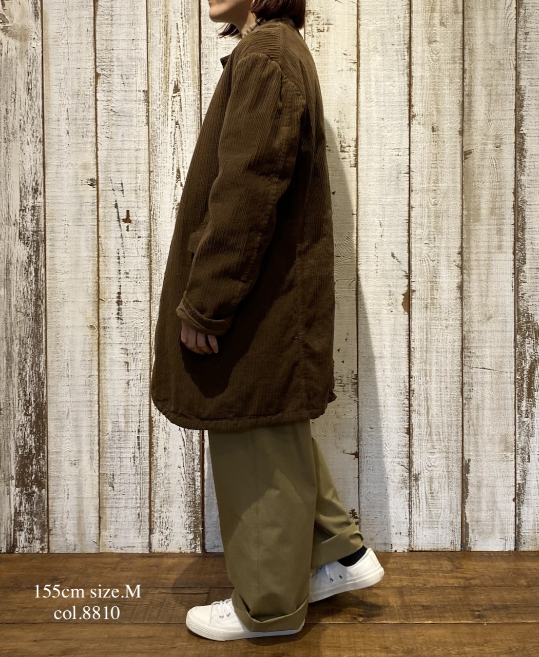 NVL2563D(コート)WIDE&NARROW WALE CORDUROY(OVERDYE) 60'S ORGANIC CAMBRIC CENTER VENT NO COLLAR COAT