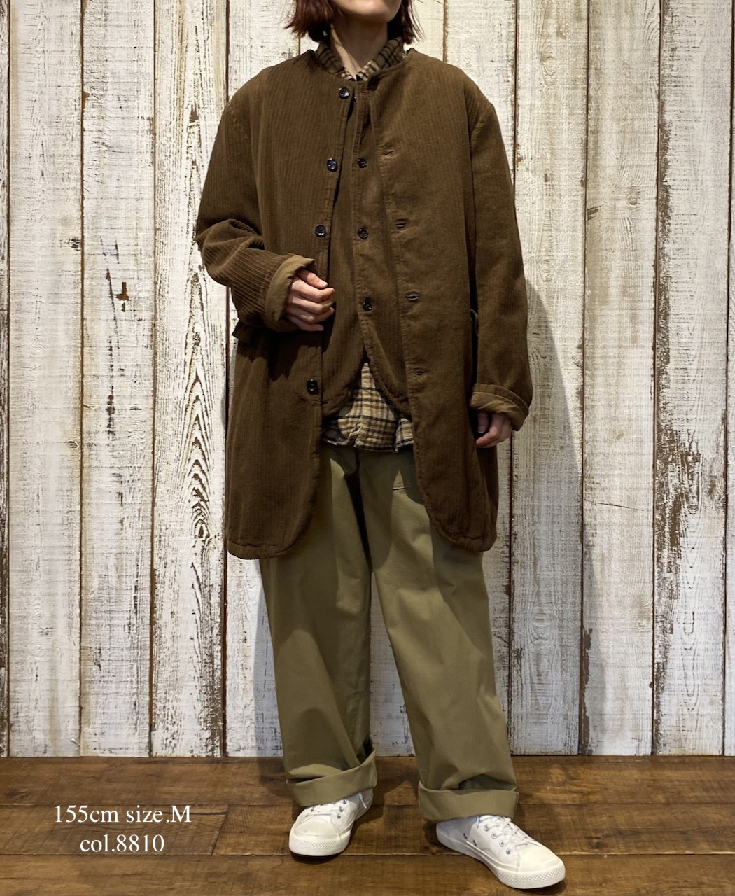 NVL2563D(コート)WIDE&NARROW WALE CORDUROY(OVERDYE) 60'S ORGANIC CAMBRIC CENTER VENT NO COLLAR COAT