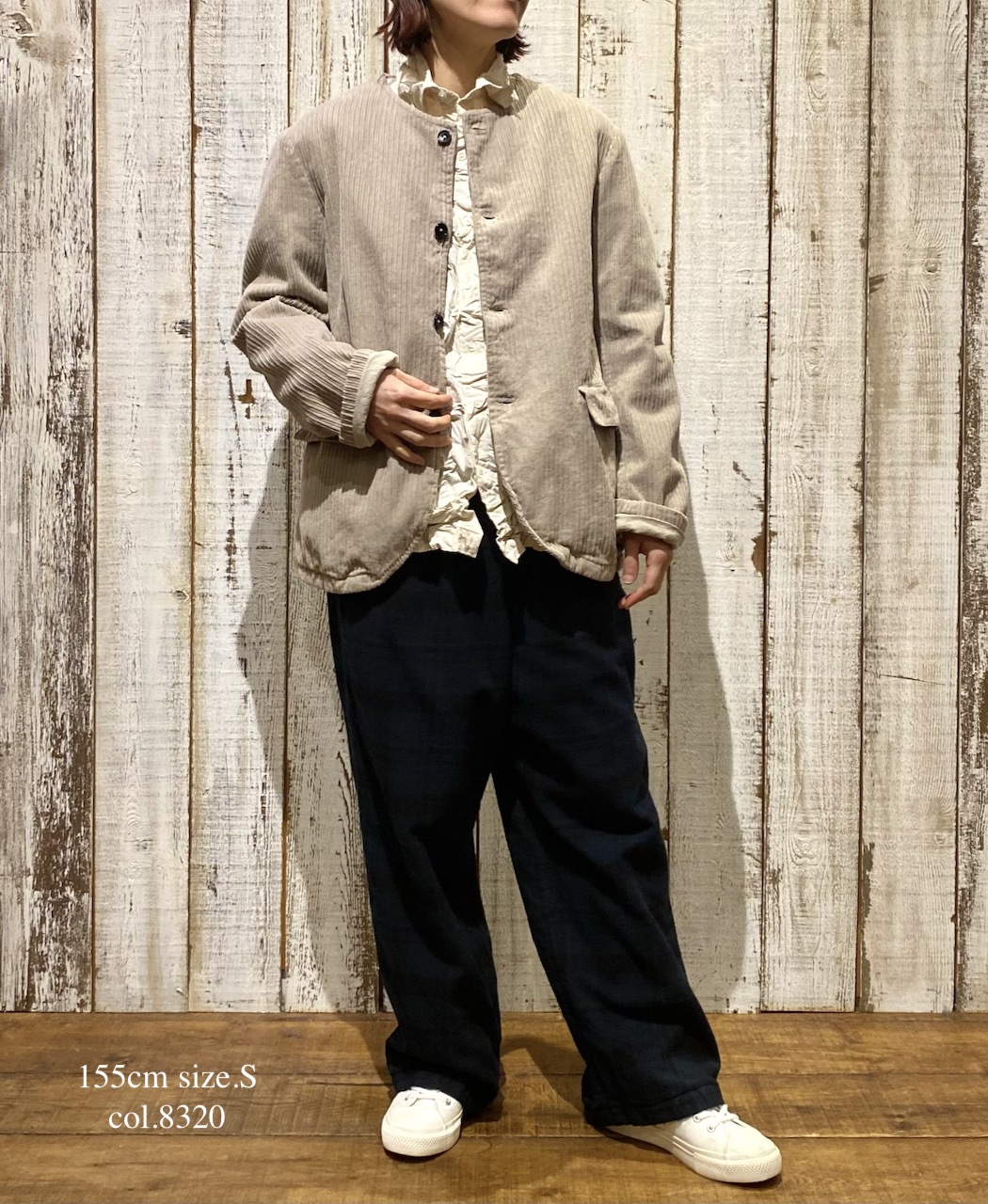 NVL2561D(ジャケット)WIDE&NARROW WALE CORDUROY(OVERDYE) 60'S ORGANIC CAMBRIC SIDE VENTS NO COLLAR JACKET