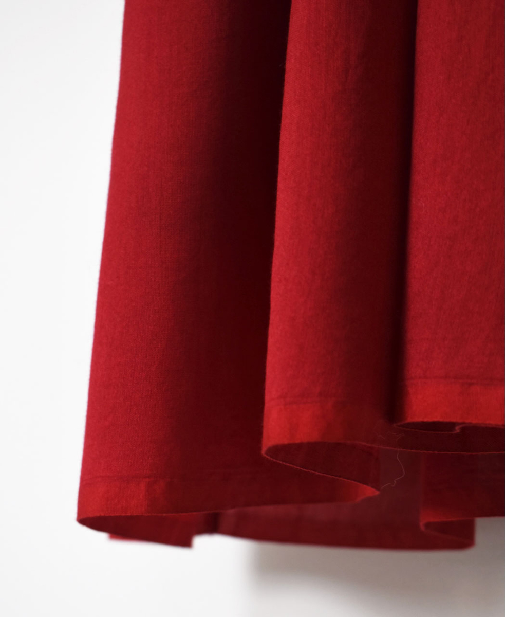 NMDS25544(ワンピース)  PLAIN COTTON SILK RAJASTHAN TUCK GATHERED DRESS