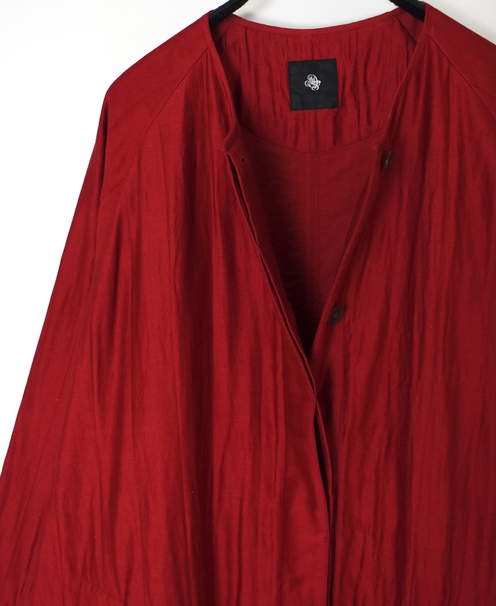 NMDS25541(コート) QUILTED COTTON SILK RAGLAN COAT WITH VERTICAL STITCH