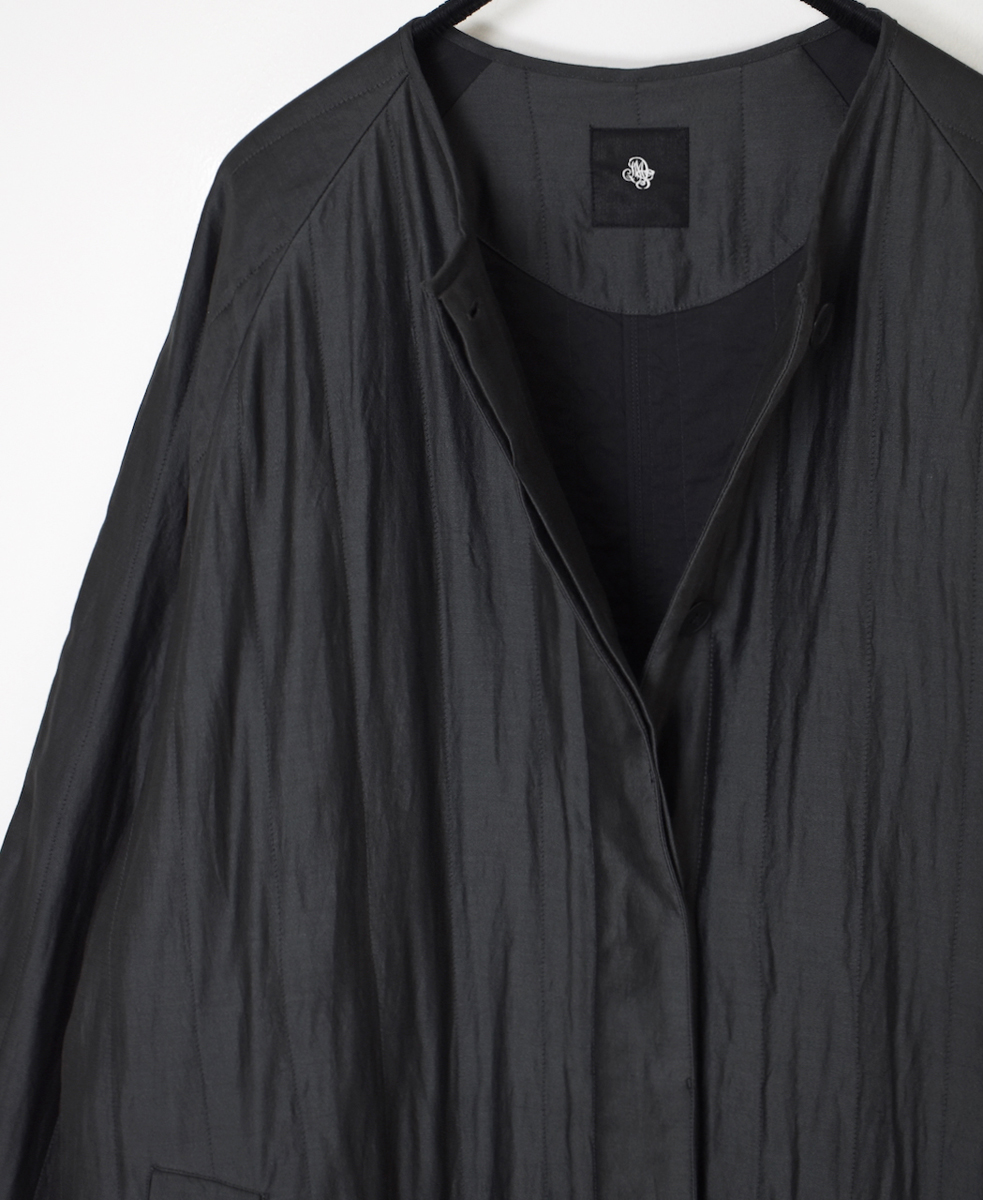 NMDS25541(コート) QUILTED COTTON SILK RAGLAN COAT WITH VERTICAL STITCH