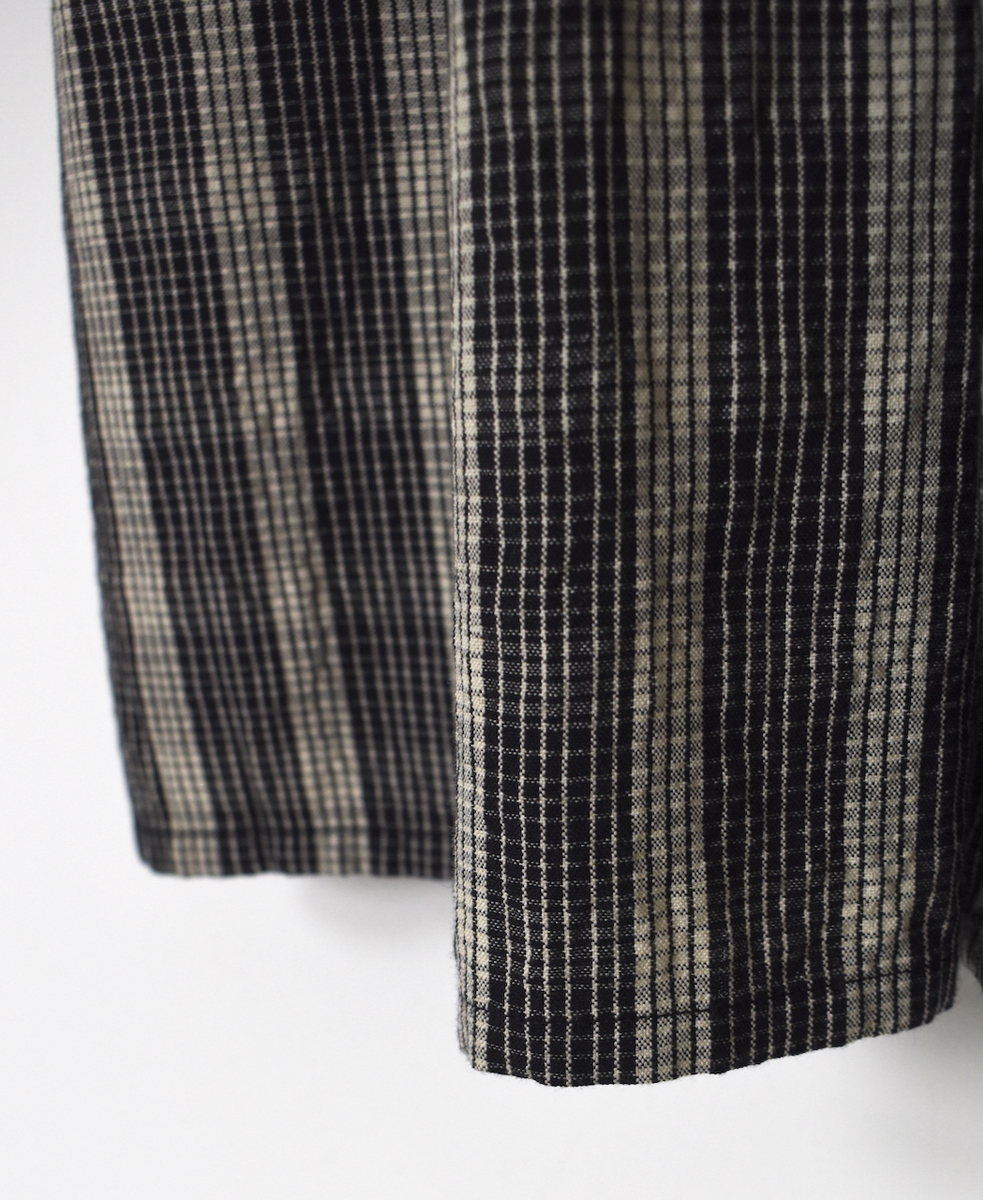 NMDS25594(ワンピース) WOOL COTTON CHECK INVERTED PLEATS BANDED SHIRT DRESS