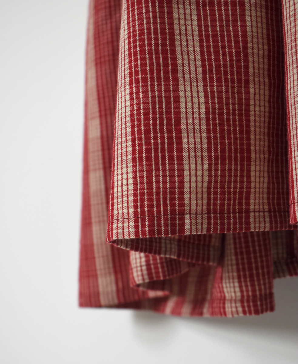 NMDS25593(ワンピース) WOOL COTTON CHECK CREW-NECK P/O DRESS WITH PINTUCK