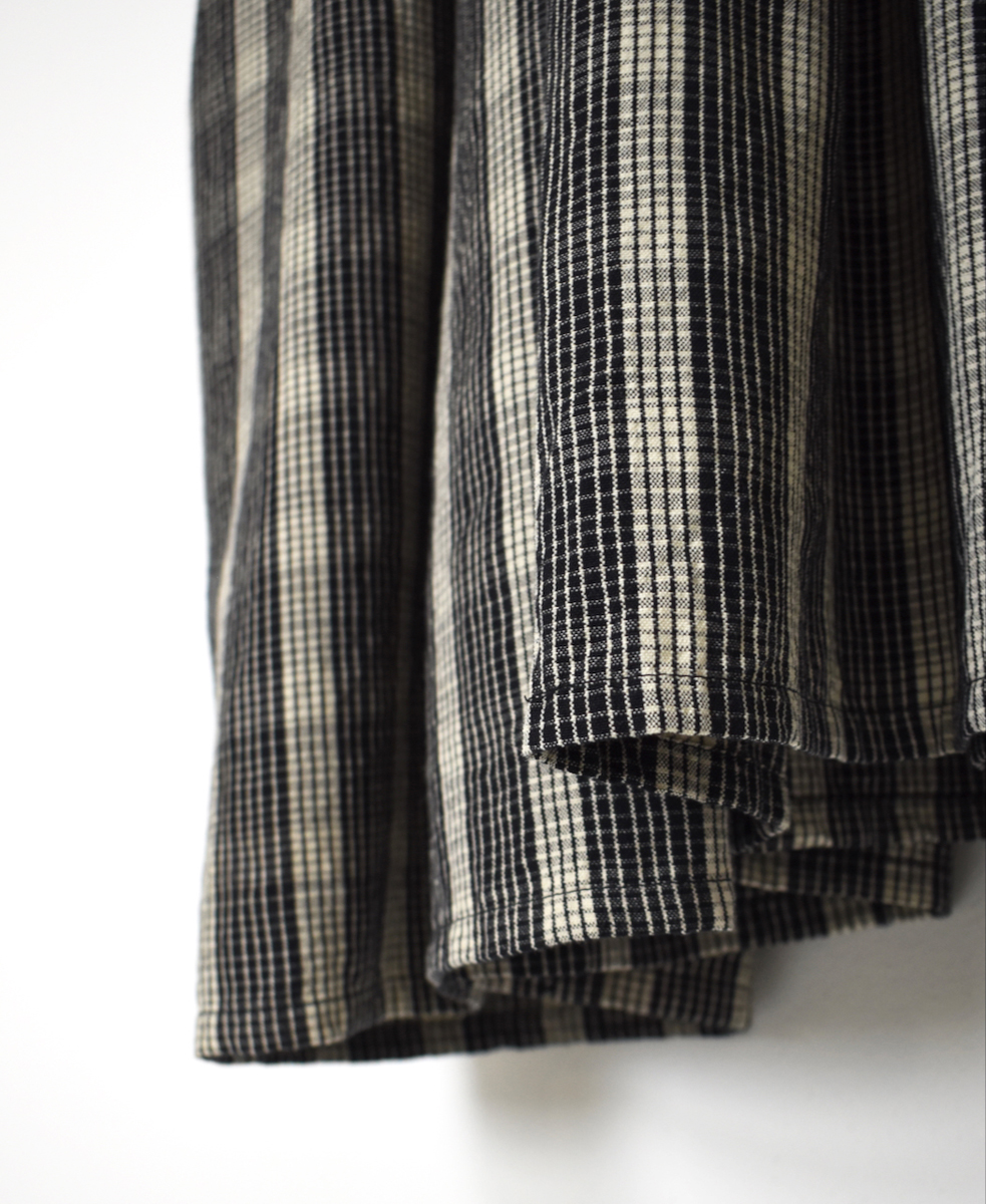 NMDS25593(ワンピース) WOOL COTTON CHECK CREW-NECK P/O DRESS WITH PINTUCK